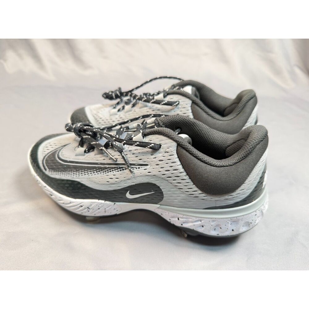 Nike Alpha Huarache Elite 4 Low Grey Metal Baseball Cleats DJ6521-004 Men 7.5